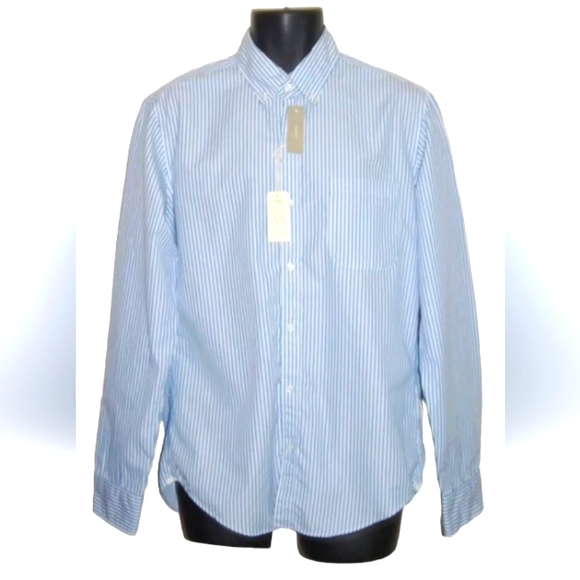 J. Crew Other - J. CREW Mens M Striped 2 Ply Cotton Long Sleeve Button Down Shirt Slim Fit New